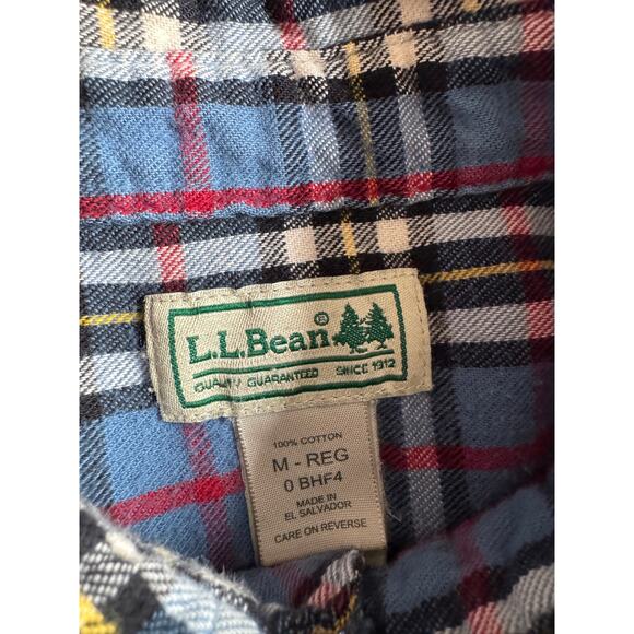 LL Bean Mens Flannel Plaid Button Up Shirt Gorpcore Lumberjack Hiking Outdoors - Picture 2 of 6